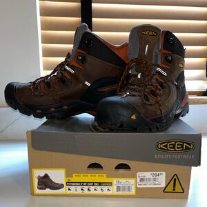 Keen Brown and Orange Hiking Boots
